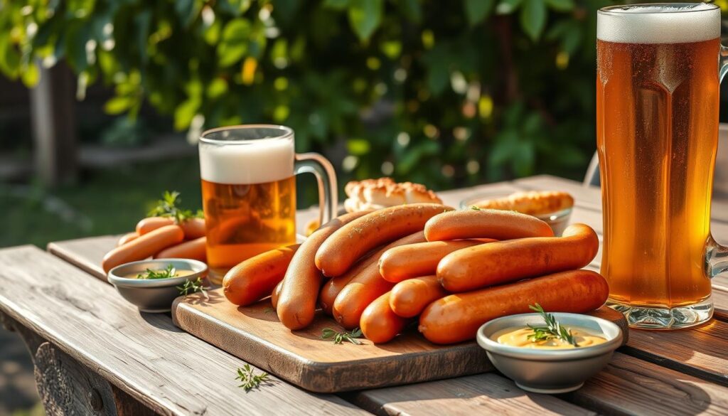 German sausages and beer German sausages and beer